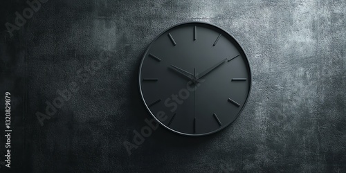 Wallpaper Mural Modern Black Clock on Dark Concrete Wall Background Torontodigital.ca