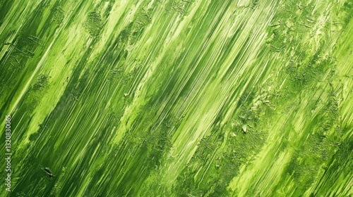 Abstract green paint strokes