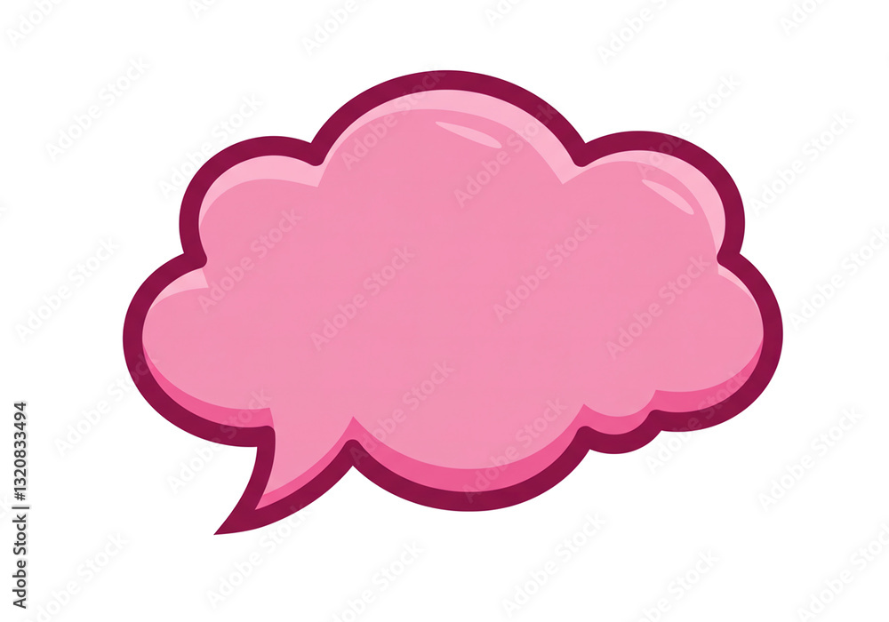 Pink speech bubble icon with pink inside for comic book. Call cloud cartoon vector illustration. Cartoon word balloon for comic book. white background, Pink speech bubble icon with pink inside for comic book. Call cloud cartoon vector illustration. Cartoon word balloon for comic book. white background,