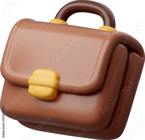 3D vector Brown Briefcase Icon