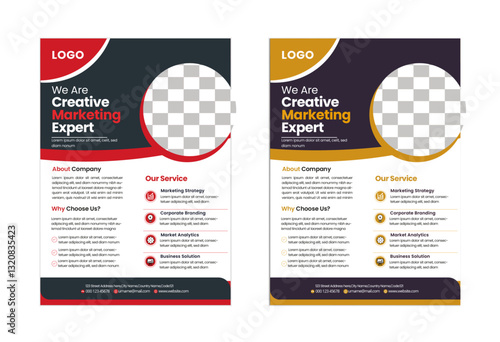 Flyer Template Layout Design.modern business flyer template, abstract business flyer and creative design .Brochure design, cover modern layout, annual report, poster, flyer in A4 with colorful triangl