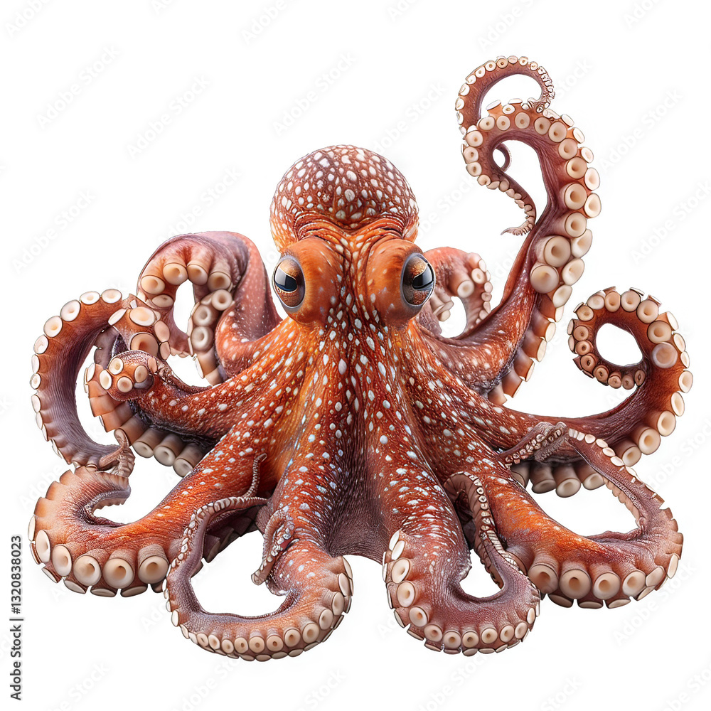 Magnificent Octopus: A Close-Up of an Octopus with Spotted Skin and Eight Tentacles Magnificent Octopus: A Close-Up of an Octopus with Spotted Skin and Eight Tentacles