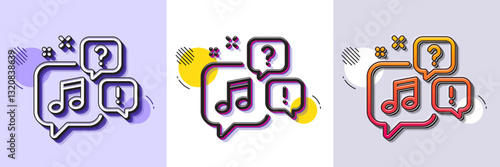 Voicemail line icon. Halftone dotted pattern. Gradient icon with grain shadow. Audio message sign. Listen music symbol. Line voicemail icon. Various designs. Vector