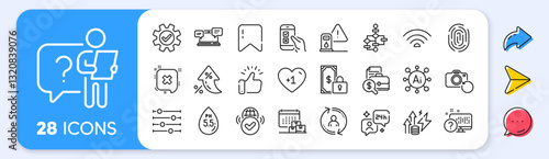 Verified internet, Consulting and Energy inflation line icons. Interest rate, AI generate, Inflation icons. Pack of Reject, Service, Mobile survey icon. Vector