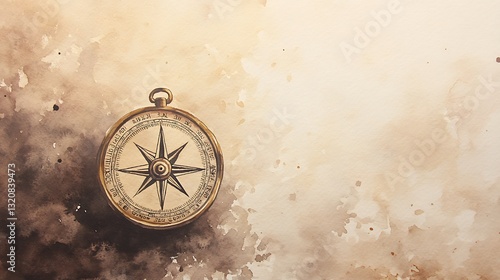 Antique compass on a textured background, symbolizing exploration and adventure.