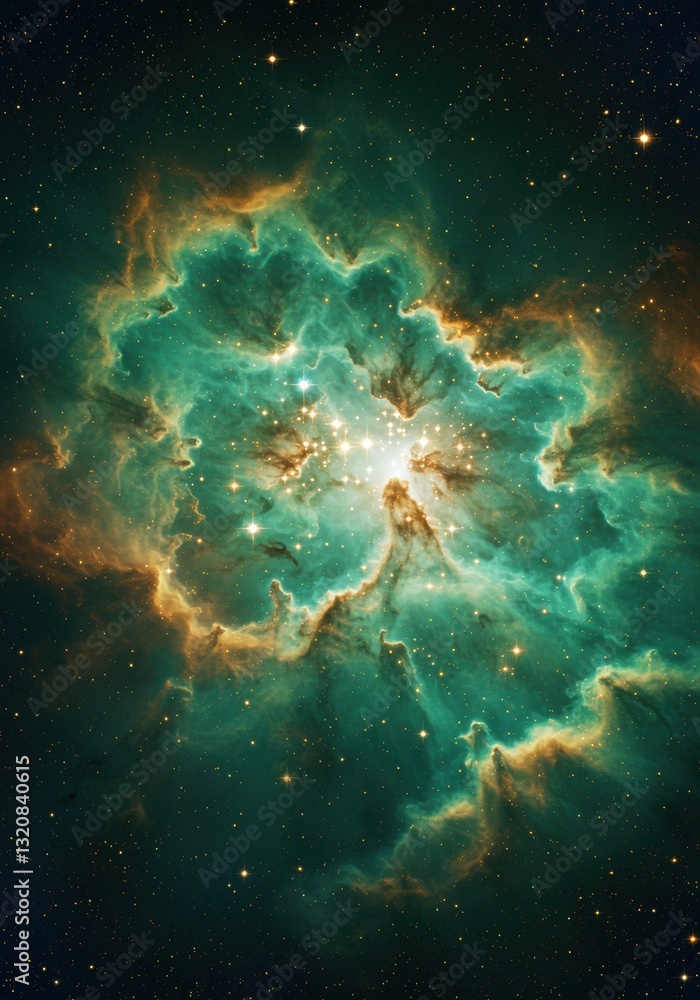 Fototapeta premium Nebula and galaxies in space. Abstract cosmos background