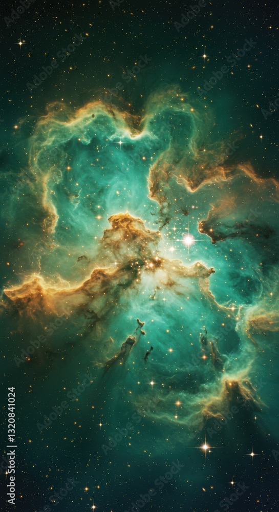 Fototapeta premium Nebula and galaxies in space. Abstract cosmos background