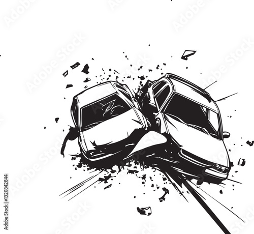 car accident vector illustration