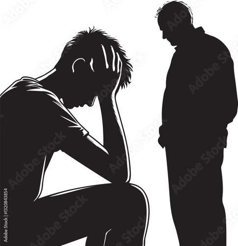 Teenager in despair vector illustration