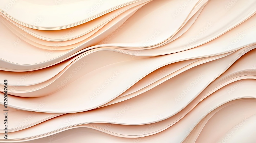 Fototapeta premium Abstract art background concept. Elegant waves of soft peach tones create a soothing and modern backdrop for design.