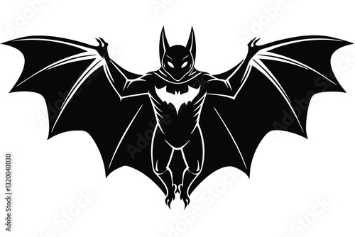 Bat silhouette. illustration Isolated on white background