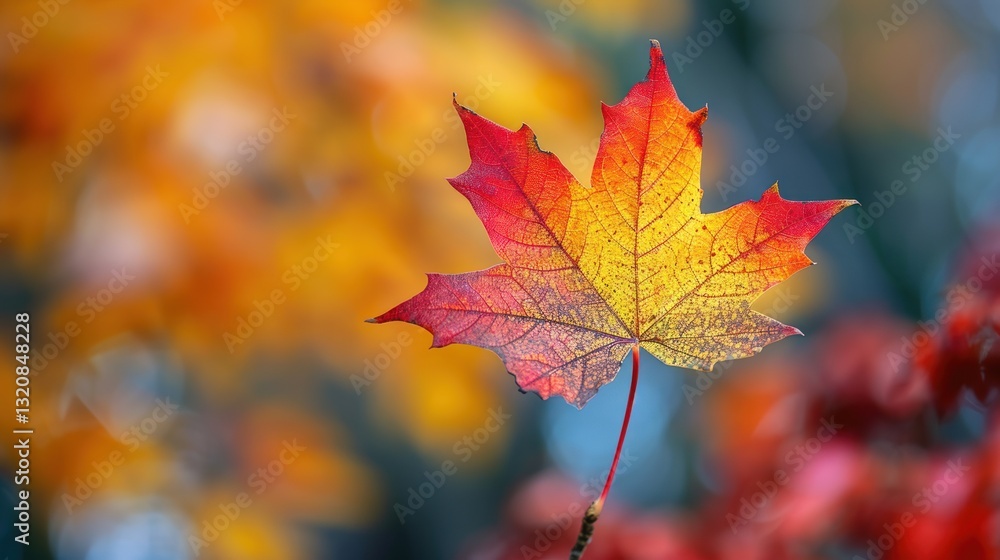 Autumnal Maple Leaf in Fall Colors Autumnal Maple Leaf in Fall Colors