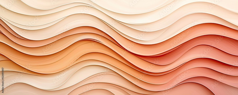Obraz premium Abstract art background concept. A modern abstract wave pattern in soft beige and peach tones, adding elegance to designs.