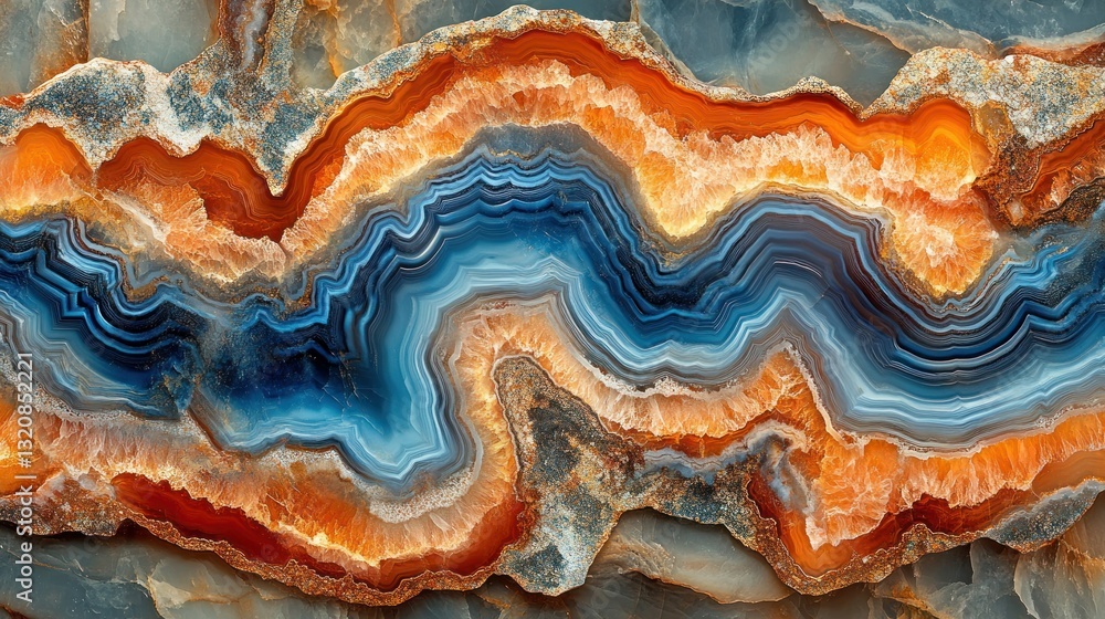 Fototapeta premium Intricate banded agate slice