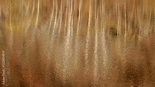 Obraz na płótnie Winter tree landscape reflected in lake w salonie