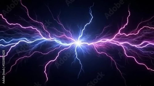 Lightning effect black background, Electrical Storm. Loop Animation