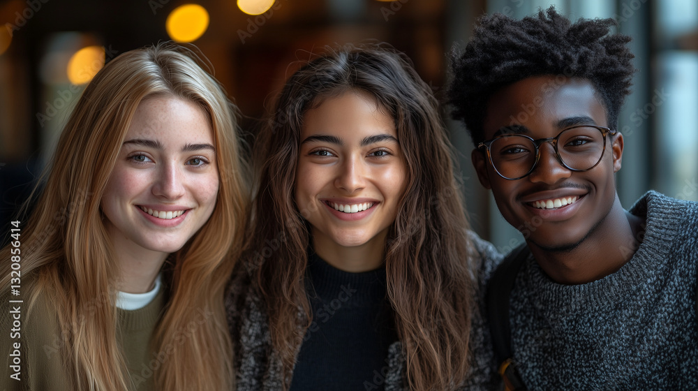 Diverse Multiracial Team in Office, Smiling Confident Individuals, Symbolizing Positivity and Unity Diverse Multiracial Team in Office, Smiling Confident Individuals, Symbolizing Positivity and Unity