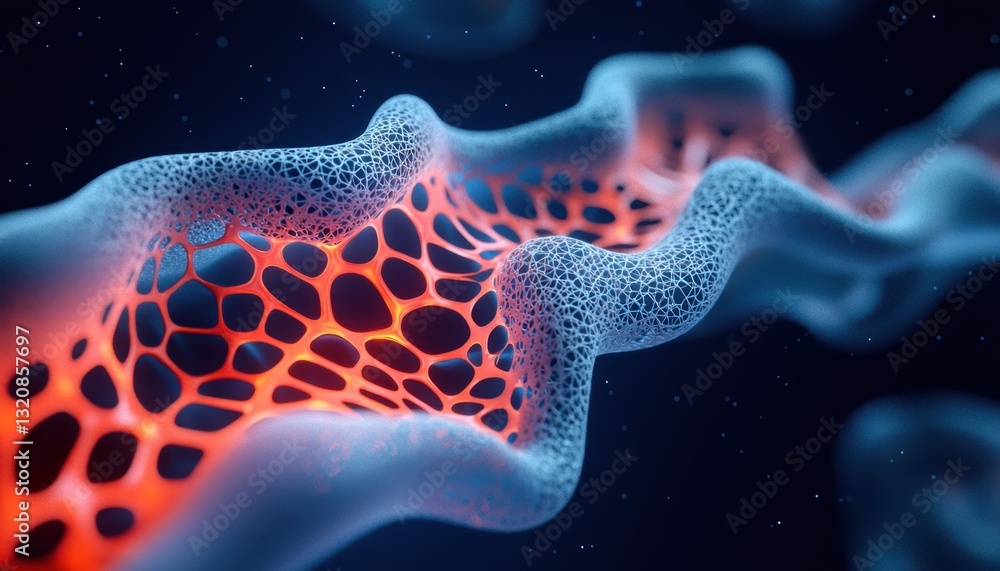 custom made wallpaper toronto digitalHighly detailed microscopic biological cell with glowing membranes and intricate structures, futuristic medical science and biotechnology concept