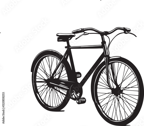 vintage bicycle on white background