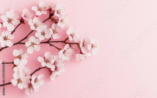 Wallpaper Mural Graceful cherry blossom branch with soft pink blooms, ethereal pastel tones, ideal for wedding invitations and romantic aesthetics Torontodigital.ca