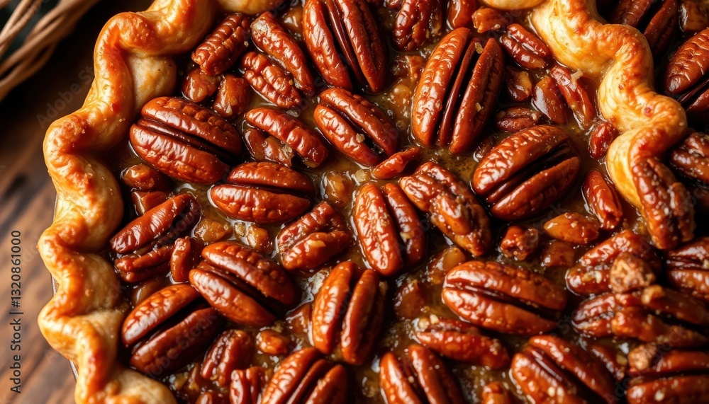 Delicious pecan pie recipe home kitchen food photography warm atmosphere close-up shot dessert delight Delicious pecan pie recipe home kitchen food photography warm atmosphere close-up shot dessert delight
