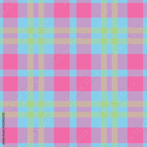 Spring Vivid Light Blue & Metallic Bubblegum Seamless Checks Background