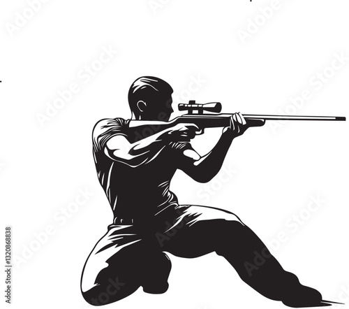 silhouette of a man with a rifle