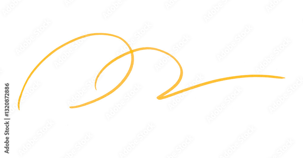 Draw a yellow pencil line separated on a transparent background.