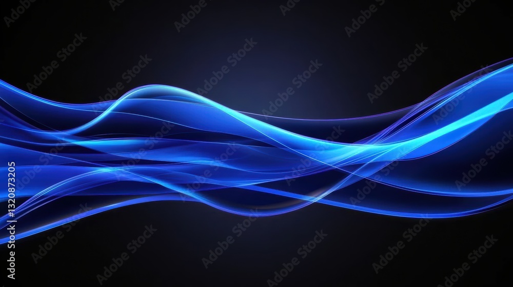 Dynamic blue wave patterns abstract art digital creation dark background visual concept for design Dynamic blue wave patterns abstract art digital creation dark background visual concept for design
