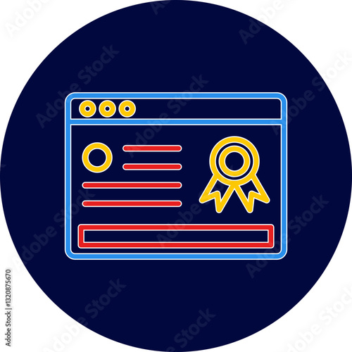 Online Certificate Vector Icon