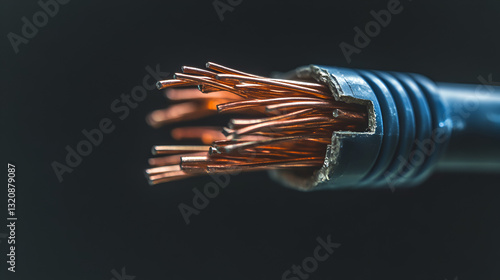 Close-up of tangled wires with copper strands exposed, showing damage and decay.