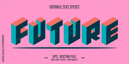 typography future word art illustration, editable text effect