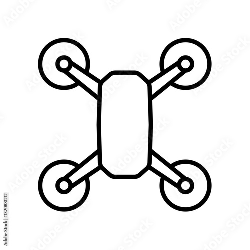 drone icon vector illustration. drone outline design