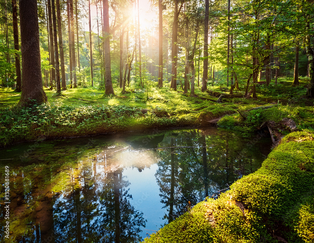 Obraz premium Generated image 森の泉