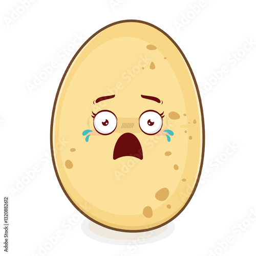 potato scared face cartoon cute