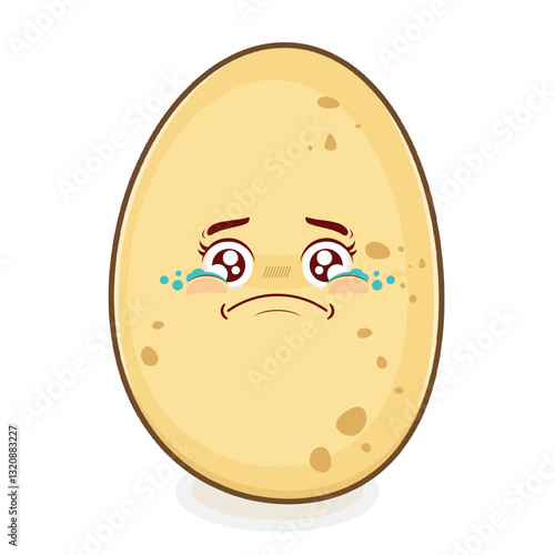 potato crying face cartoon cute