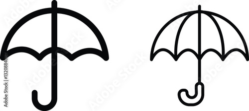 Umbrella Icon Vector Weather Protection