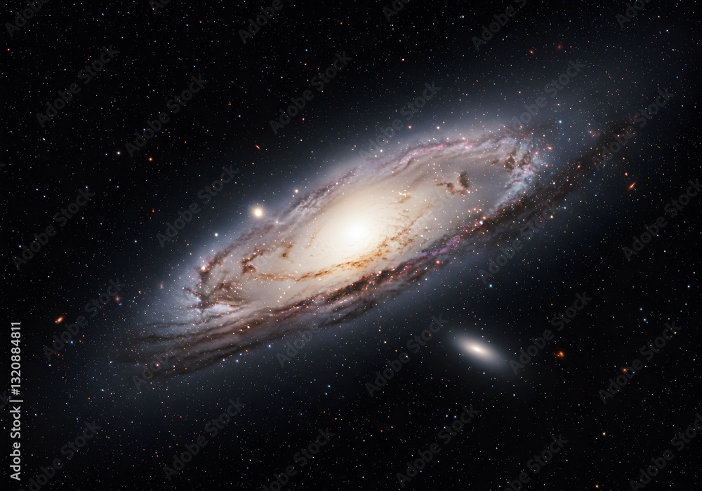 Naklejka premium Luminous Center Spiral Galaxy