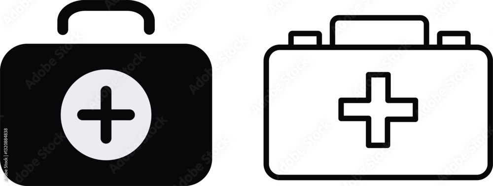 Obraz premium First Aid Kit Icon, First Aid Kit Sign Vector Medical Emergency Symbol