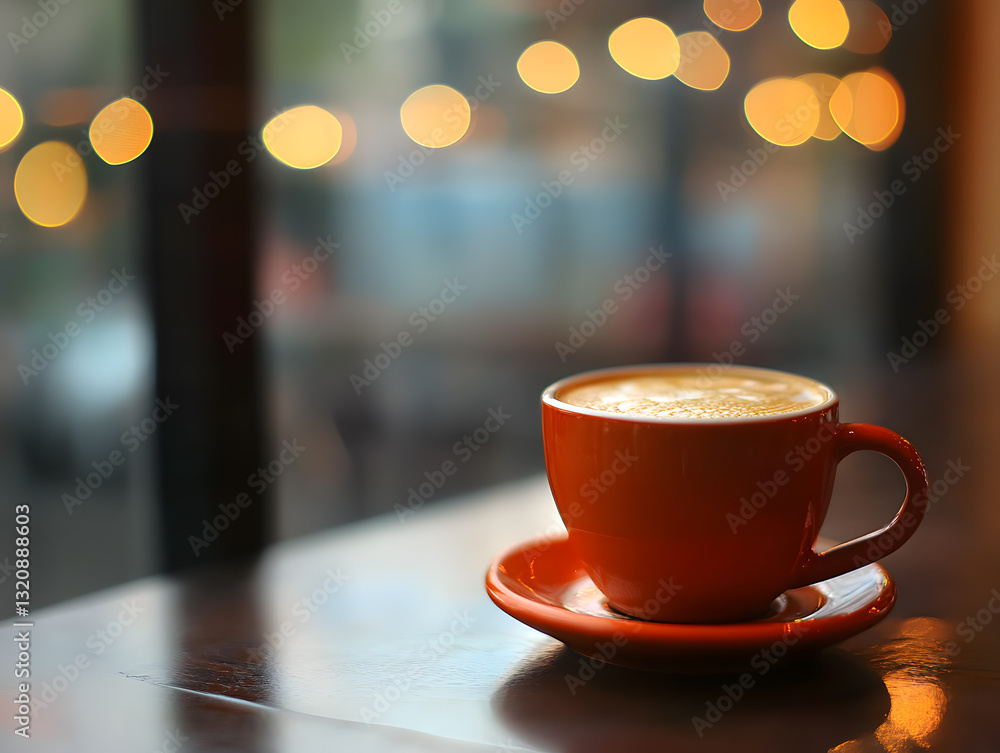 Cozy Cup of Cappuccino with Soft Bokeh Background: Ideal for Caf�� - themed Social Media Posts and Relaxing PPT Backgrounds Cozy Cup of Cappuccino with Soft Bokeh Background: Ideal for Caf�� - themed Social Media Posts and Relaxing PPT Backgrounds