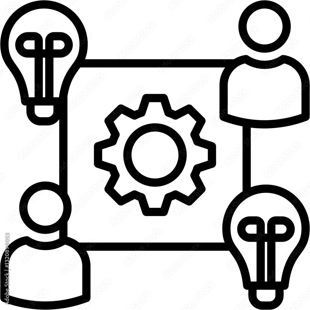 Obraz premium Team Coordination line icon