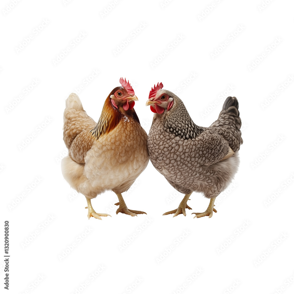 Fototapeta premium Chickens Isolated background