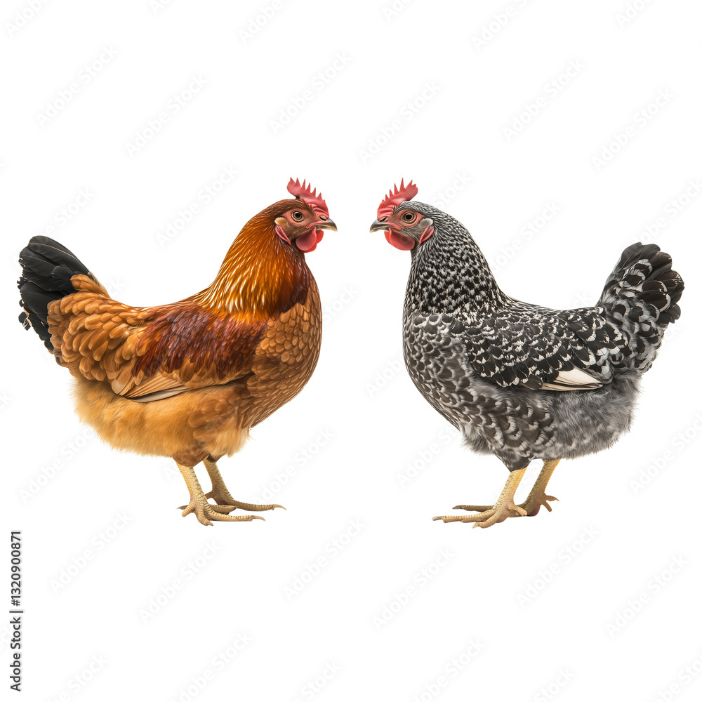 Fototapeta premium Chickens Isolated background