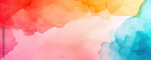 Digital watercolor painting abstract background idea. Colorful abstract watercolor background with vibrant hues and soft textures.
