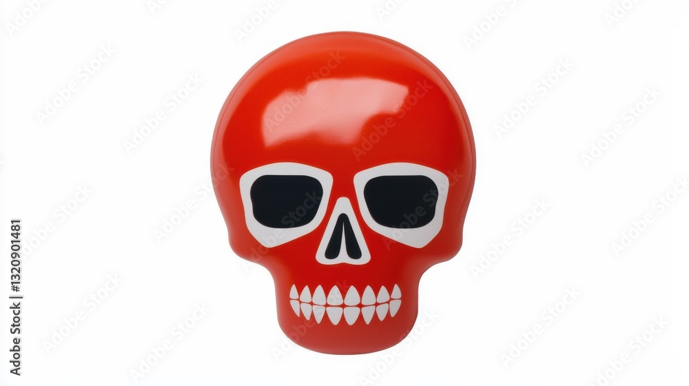 Fototapeta premium Red Cartoon Skull Graphic Design on White Background