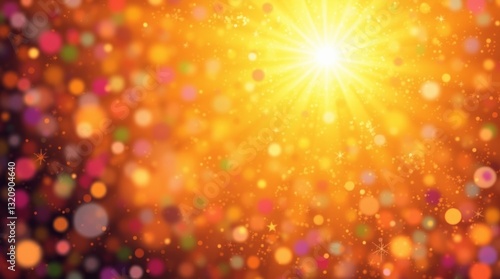 Illustrations in a random background template with random colors, emitting a warm golden glow, appearing radiant and luxurious