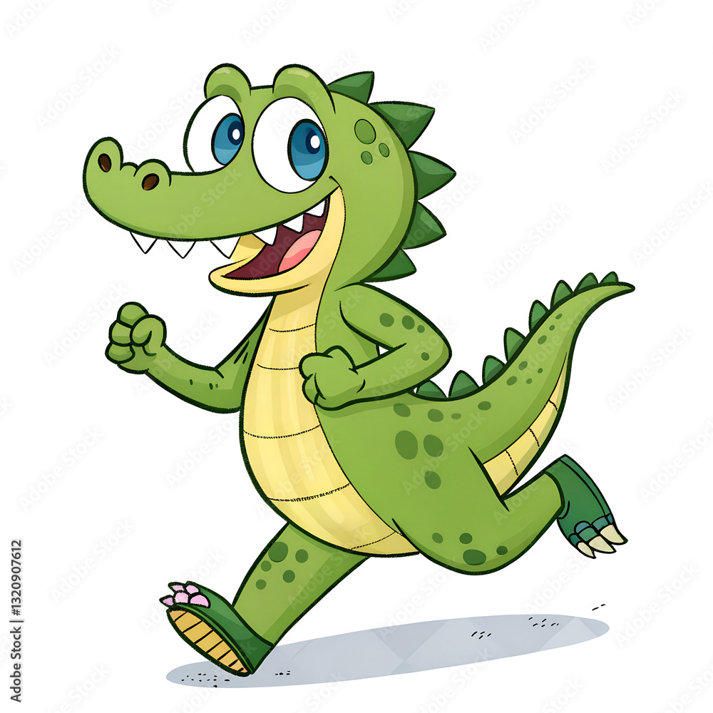 Fototapeta premium Cartoon crocodile with a smile PNG file download