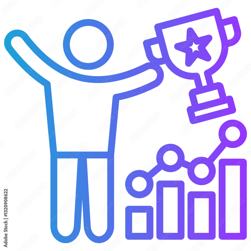 Achieve line gradient icon Achieve line gradient icon