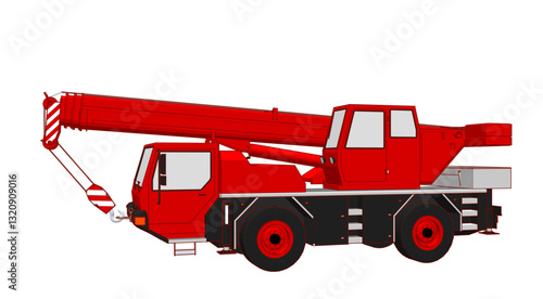 crane on wheels 3d illustration