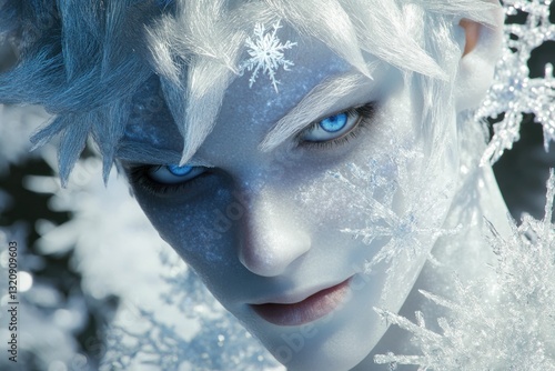 Jack Frost: The Icy Bringer of Winter Snow and Snowflakes in a 3D Rendered Image
